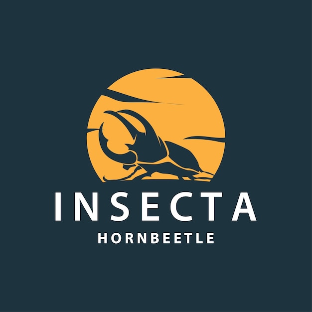 logo ontwerp van kever eenvoudig silhouet insect dier illustratie sjabloon vector