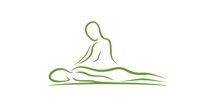 Vector logo ontwerp van massage therapie gezondheidszorg logo ontwerp sjabloon icoon vector symbool creatief idee