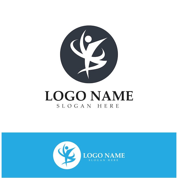 Logo ontwerp van mensen die yoga symbool pictogram illustratie vector doen