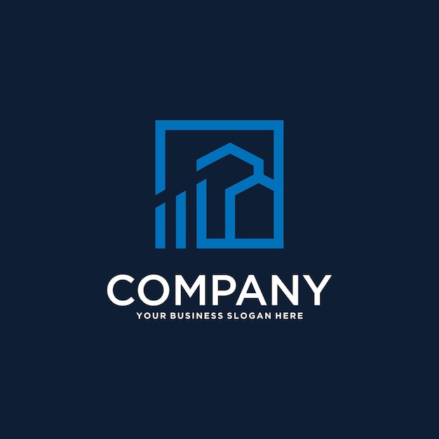 logo-ontwerp van onroerend goed met inspiratie voor huizen en gebouwen