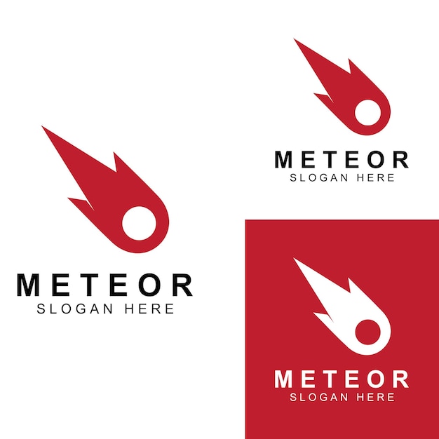 Logo ontwerp vector sjabloon illustratie meteoor of ruimte-object