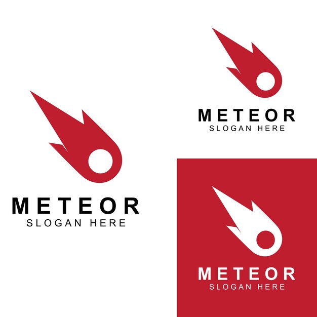 Logo ontwerp vector sjabloon illustratie meteoor of ruimte-object