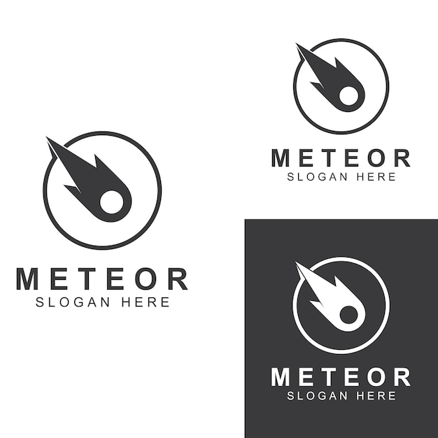 Logo ontwerp vector sjabloon illustratie meteoor of ruimte-object