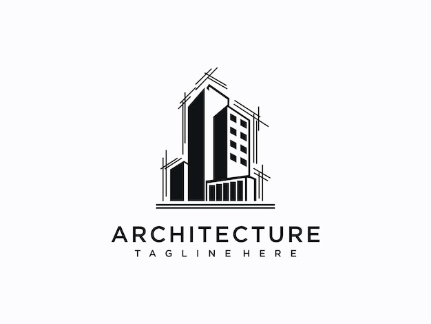 Logo-ontwerp voor architectuur, bouw, huis en onroerend goed