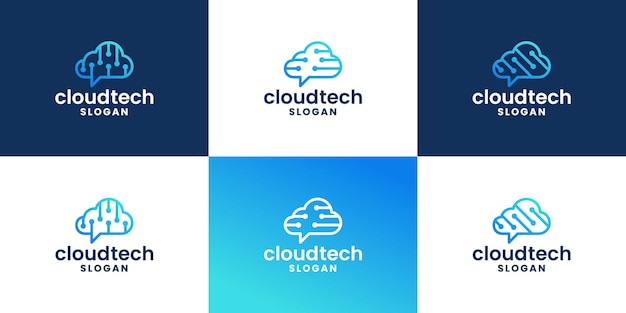 Logo-ontwerp voor cloudgegevenstechnologie voor ontwikkelaarstechnologie