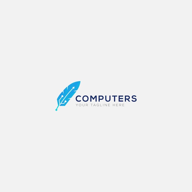 Logo-ontwerp voor computer- en USB-penservice