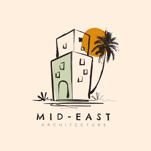 Logo-ontwerp voor gebouwen en architecturen in het midden-oosten