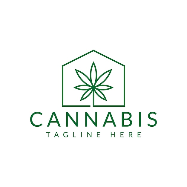 Logo-ontwerp voor groen cannabishuis