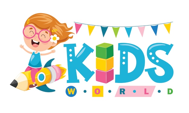 Vector logo ontwerp voor kinderen wereld