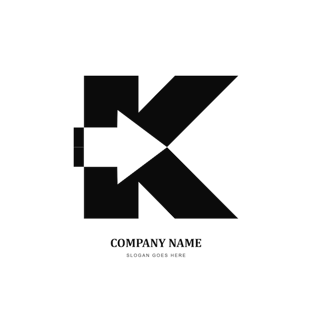 Logo ontwerp voor letter K vector