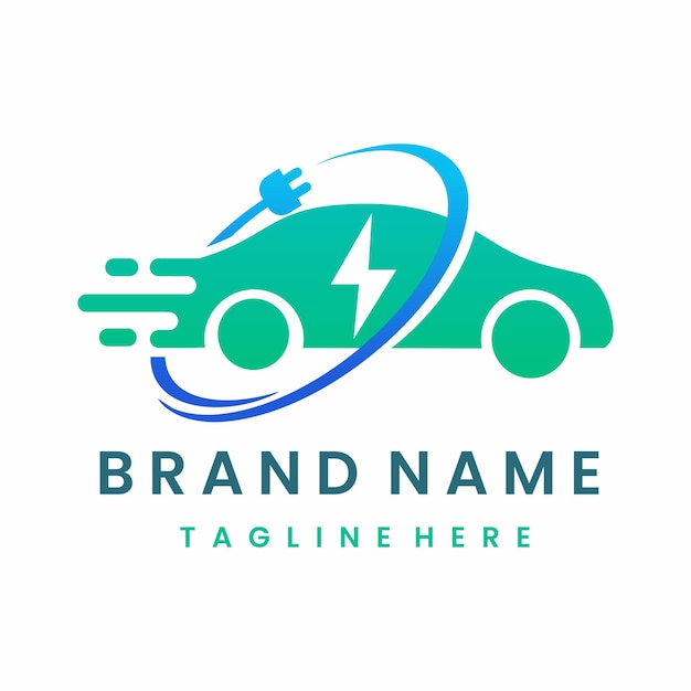 Logo-ontwerp voor snel opladen van elektrische auto's