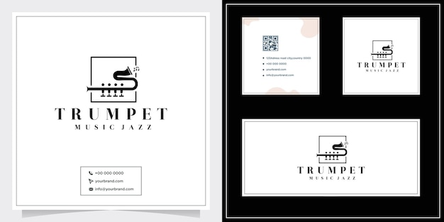 Logo-ontwerp voor trompet- en jazzmuziekideeën