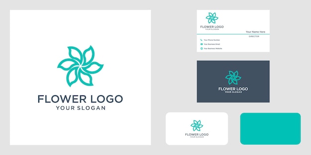 Logo-ontwerp voor yogalessen gemaakt met bladeren en bloemen met eenvoudige lijnen
