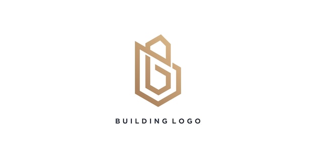 Logo-ontwerpidee bouwen met abstracte letter B