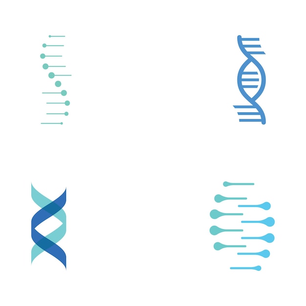 Logo ontwerpsjabloon DNA-elementen Bio-tech DNA-mensen bio-DNA DNA-spiralen Logo's kunnen voor wetenschappelijke farmacie en medisch zijn