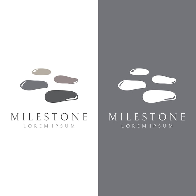 Logo-ontwerpsjabloon opstap of wandelende steen