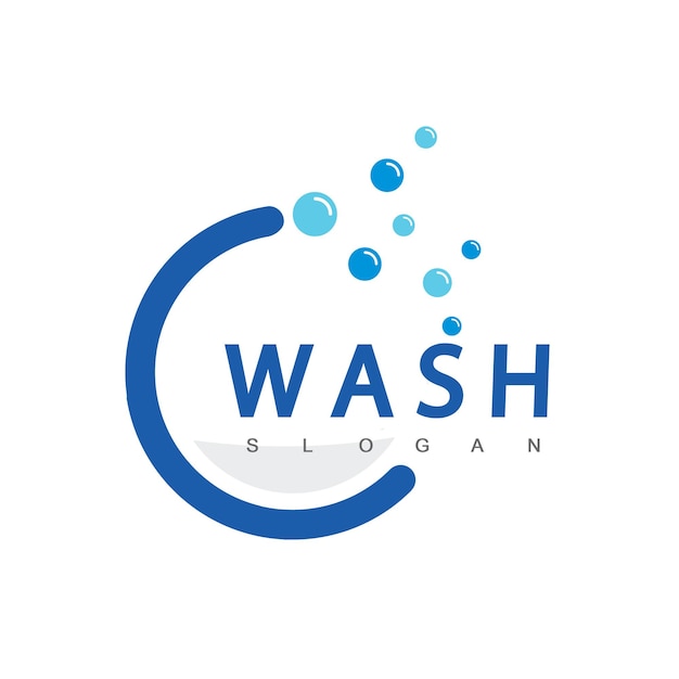 Vector logo ontwerpsjabloon wassen geschikt voor auto wassen hand wassen wasserij of ander wassen business icon