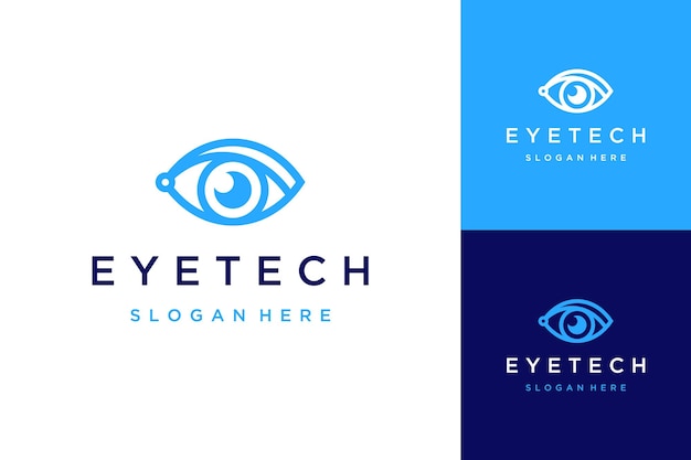 Logo ontwerpt lijntekeningen, oog voor technologie