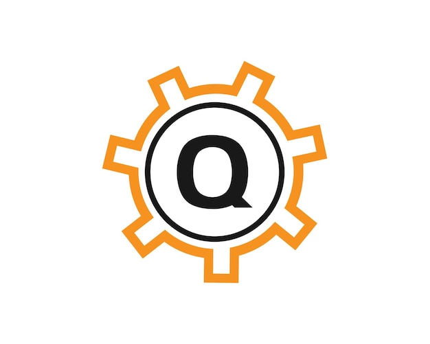 Logo op de letter q initial q gear letter logo design template q gear engineer logo