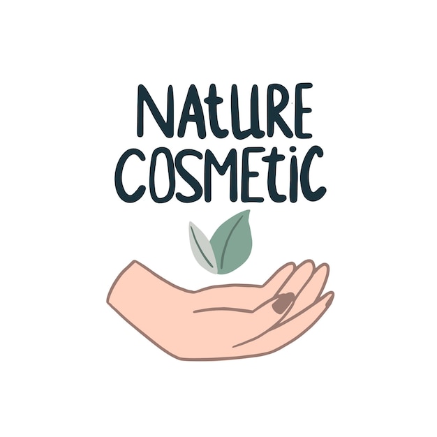 Logo organic natural cosmetics sign eco cosmetics