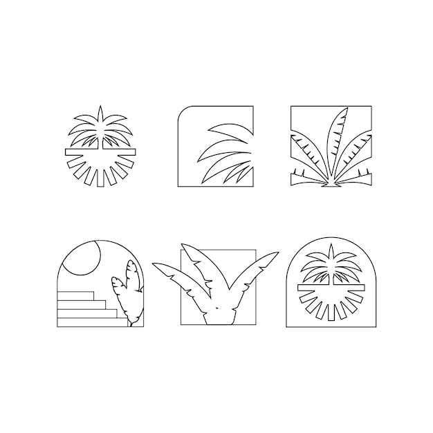 Vector logo outline tropical vector