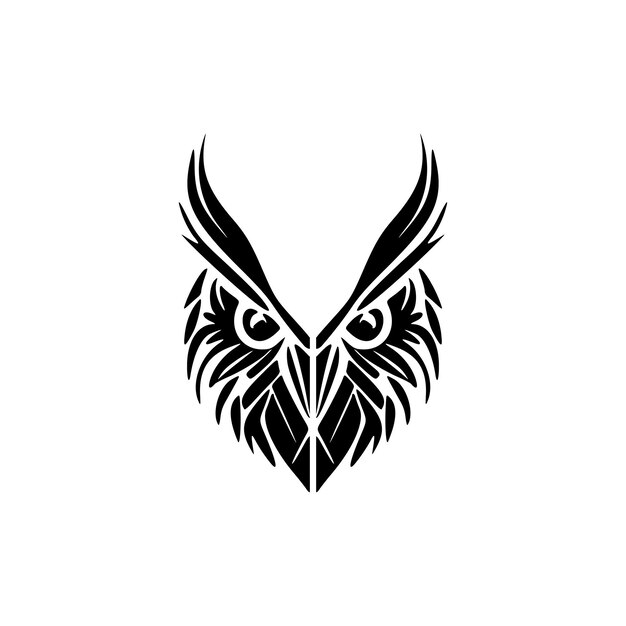 Vector logo of an owl in black and white simple vector design