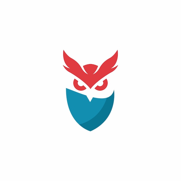 Logo for an owl with a blue face and a blue face.