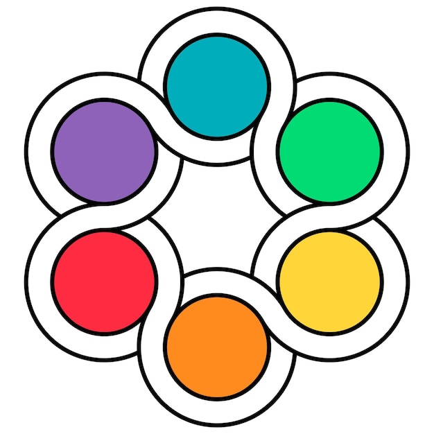 Logo palette of colors the interweaving of the circuits of the spinner