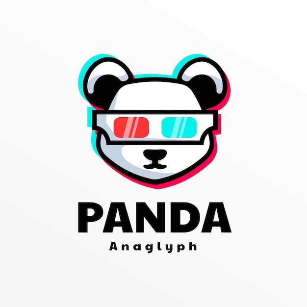 Logo panda eenvoudige mascotte stijl.