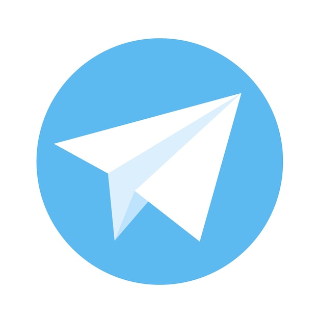 Logo of paper plane White plane on a blue background
