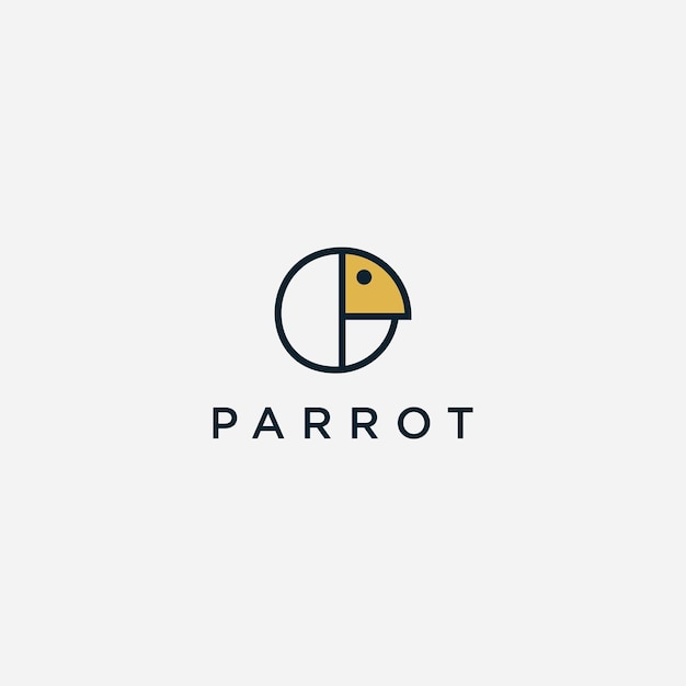 Modello di arte di progettazione del pappagallo di logo