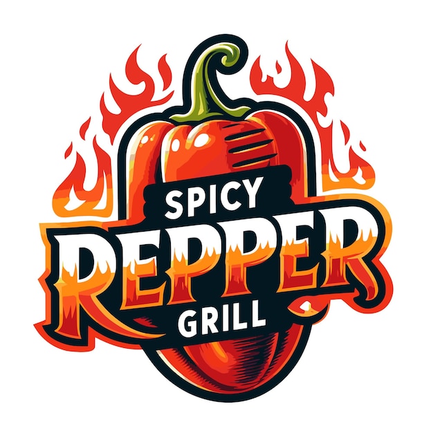 a logo for pepper grill that says chili grill