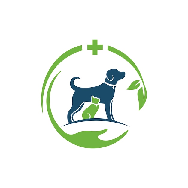 Vettore logo per un'azienda di cura degli animali