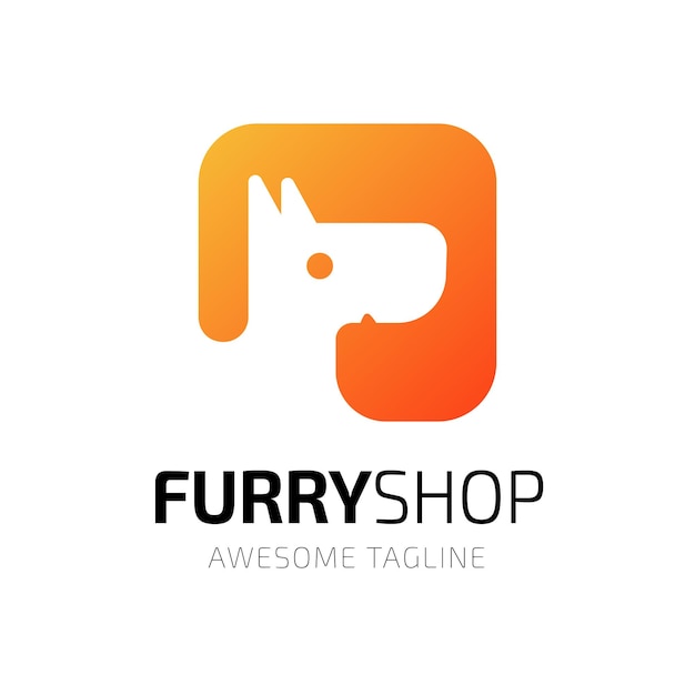 Logo for a pet shop called furry shop