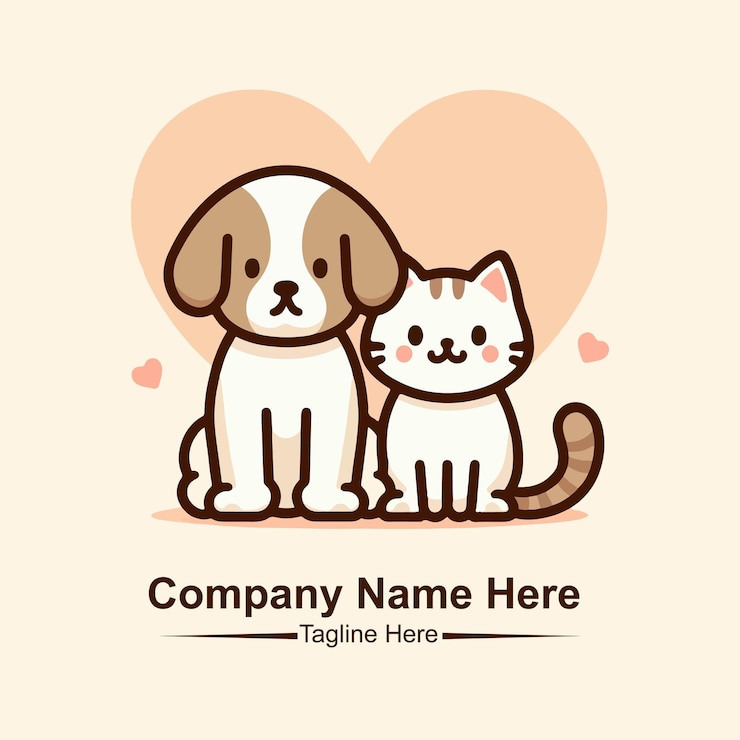 Vector 猫と猫を描いたペットショップのロゴ
