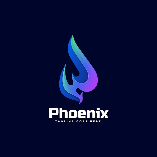 Logo phoenix gradient kleurrijke stijl.