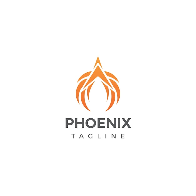 Logo phoenix letter een gradiënt minimalistische stijl