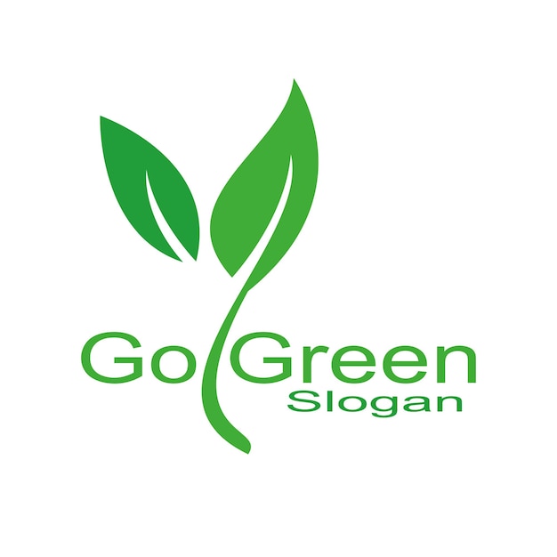 Logo pictogram ga groen sjabloonontwerp