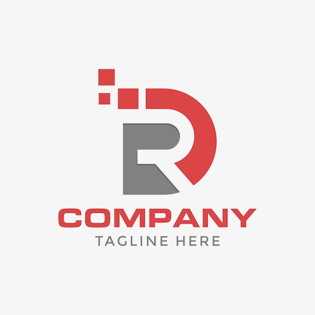 Vector logo pixel letter dr or rd company brand design vector font illustration