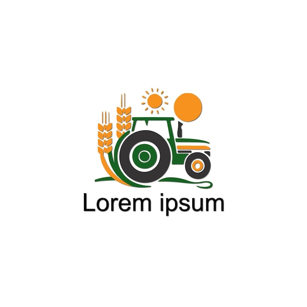 A logo for placard with a tractor on the top