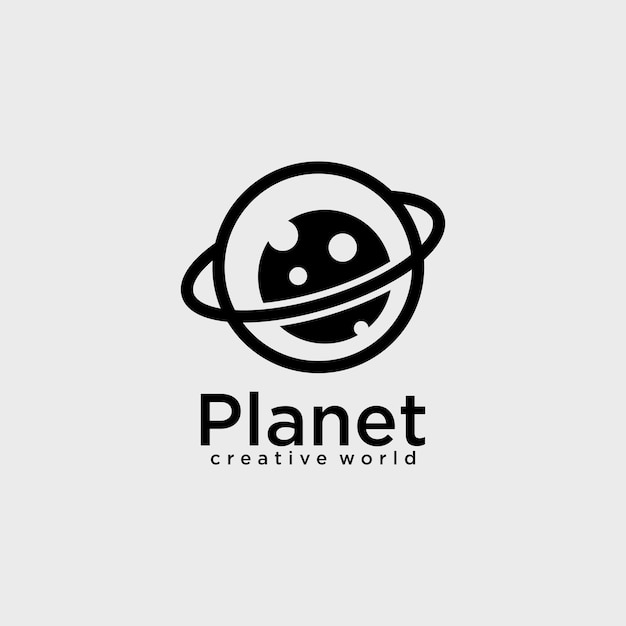 Vector logo planeet creatieve wereld ontwerp kunst sjabloon