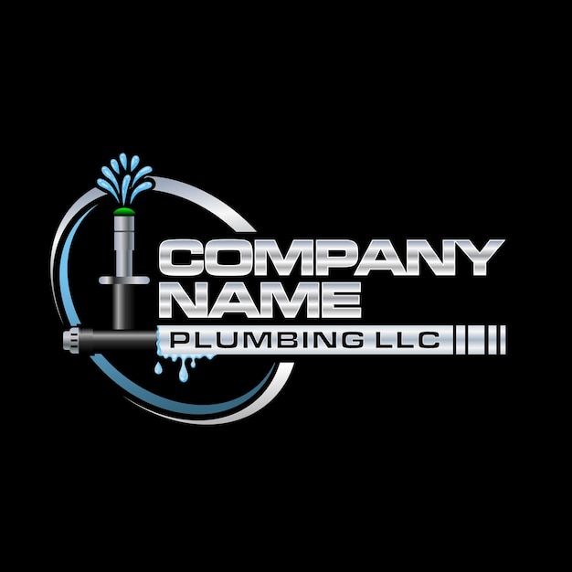 A logo for a plumbing company that is on a black background