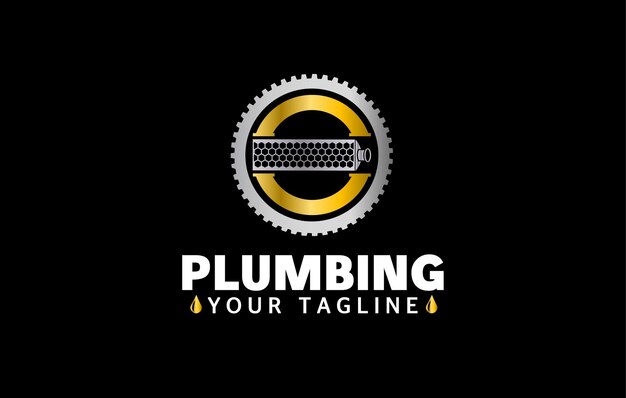 Vector logo plumbing services company