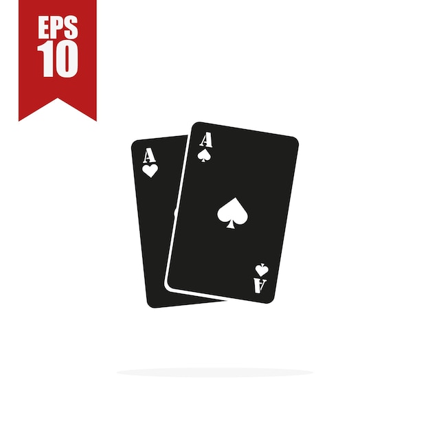 Logo poker in flat style vector illustration