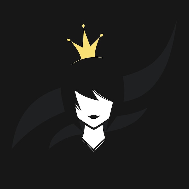 Logo portrait silhouette of the gothic queen