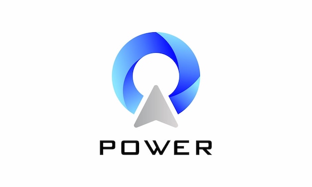 Vector logo power click technology minimalist style design