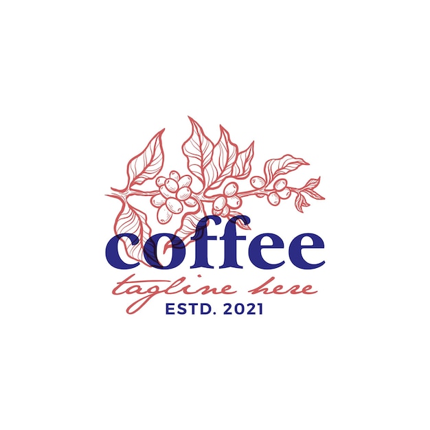 логотип Премиум вектор кофейное дерево