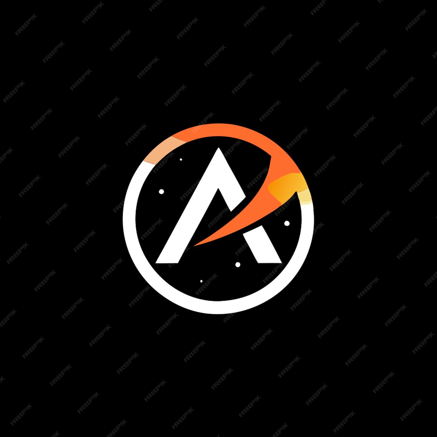 Logo programming round galaxy letter a futuristic minimalist style ...