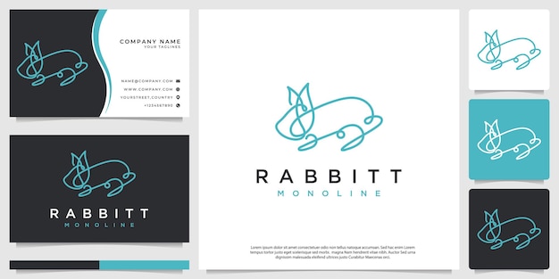 Logo rabbit line art minimalist