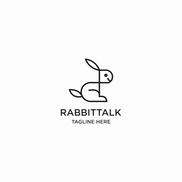 шаблон дизайна логотипа rabbittalk